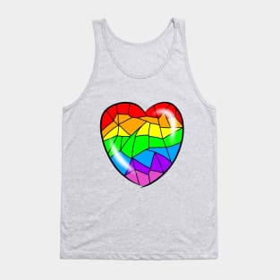 Cracked rainbow heart Tank Top